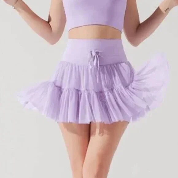 POPFLEX Lilac Ruffled Mini Skirt - Picture 1 of 7
